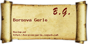 Borsova Gerle névjegykártya
